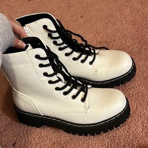 Union bay white and black boots